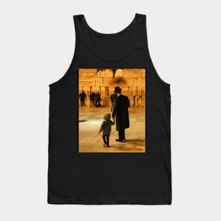 A Father And His Son Pray At The Western Wall Tank Top